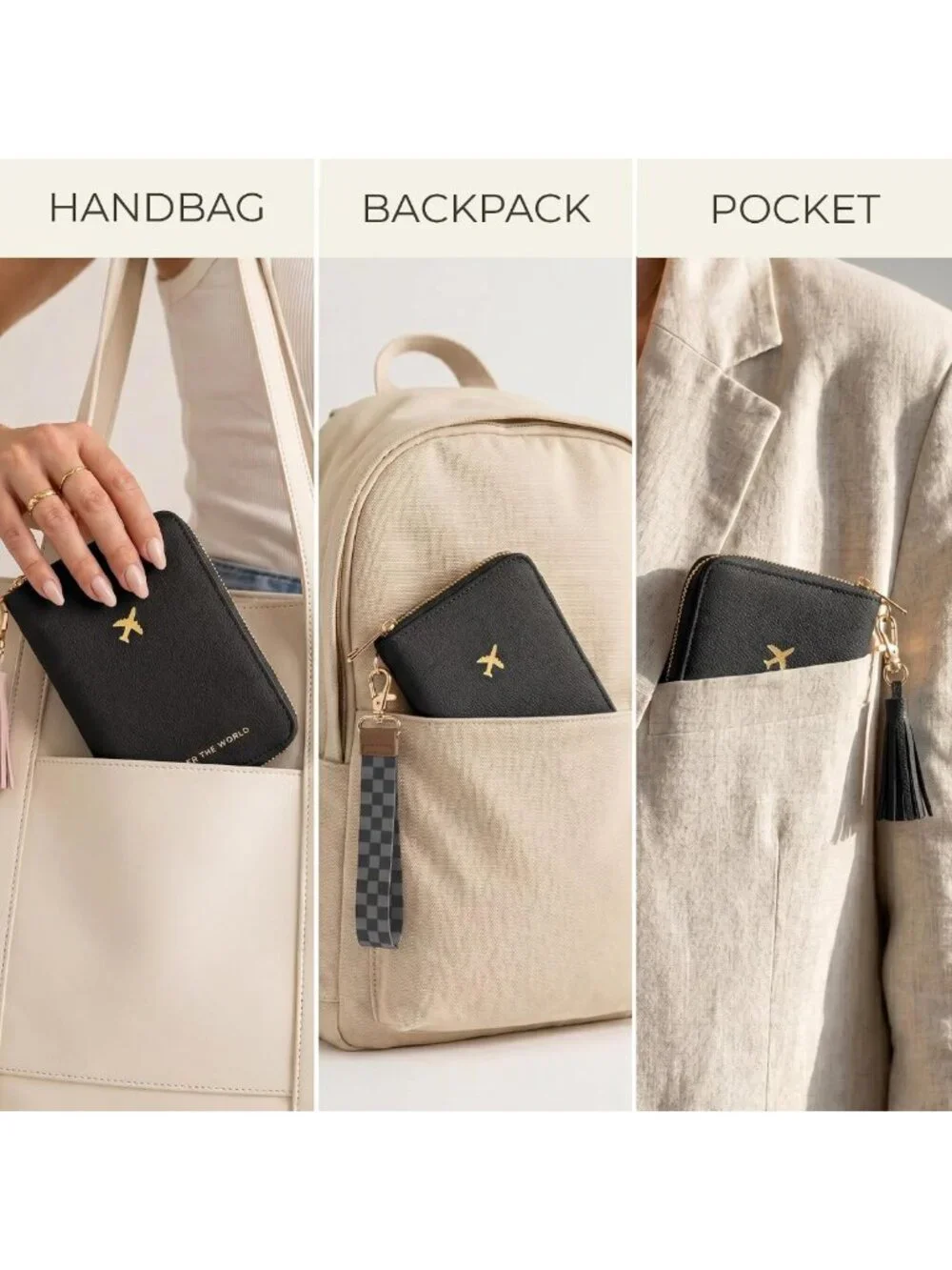 Stylish Passport Holder & Travel Wallet with Wristlet Strap - Perfect for